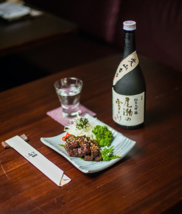 sake paired with a meal